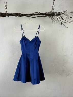 BEBE fit&flare royal blue mini dress